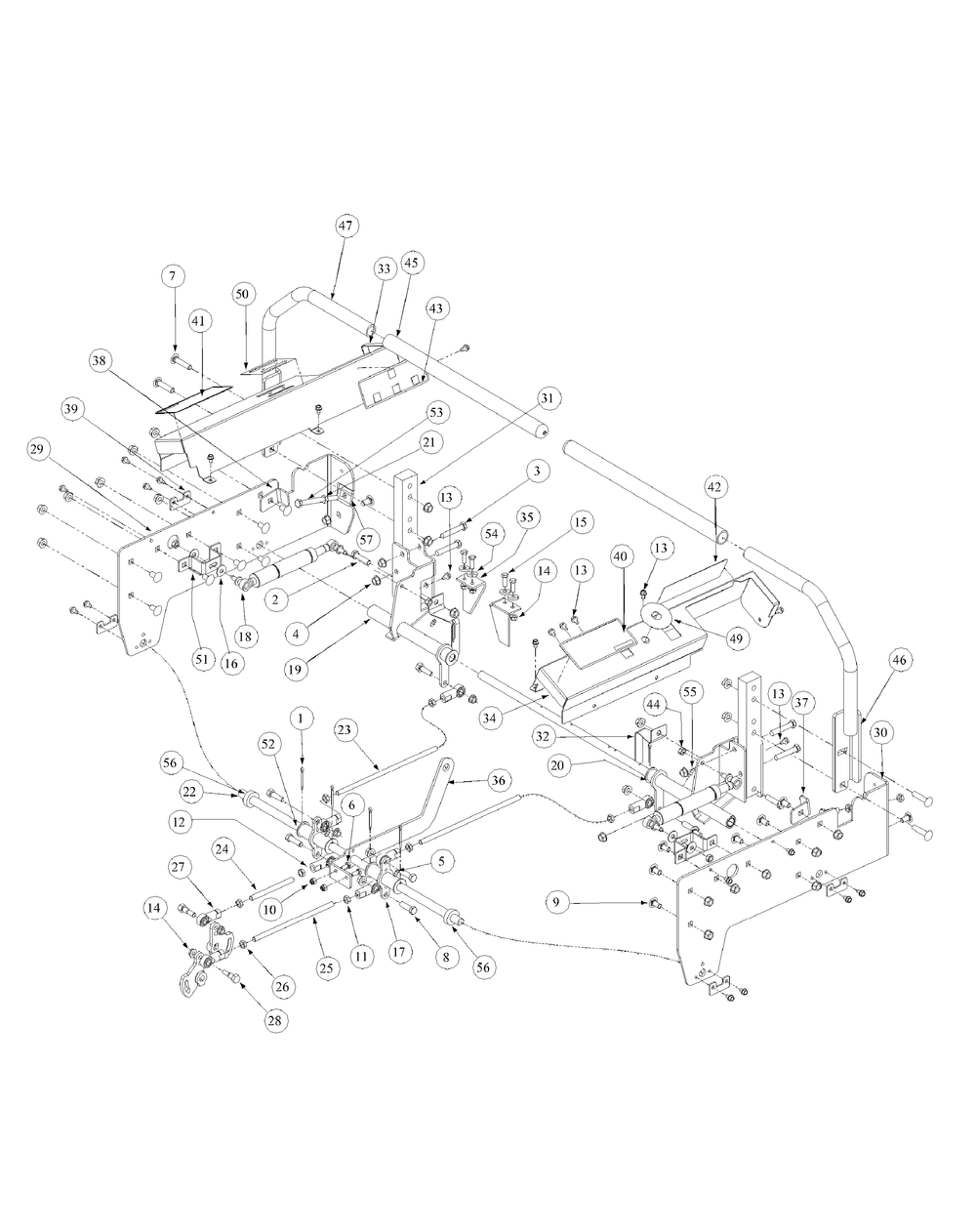 Control Assembly Diagram and Parts List for M54-KW 53AB5DBW150-23-HP Cub Cadet Lawn Tractor